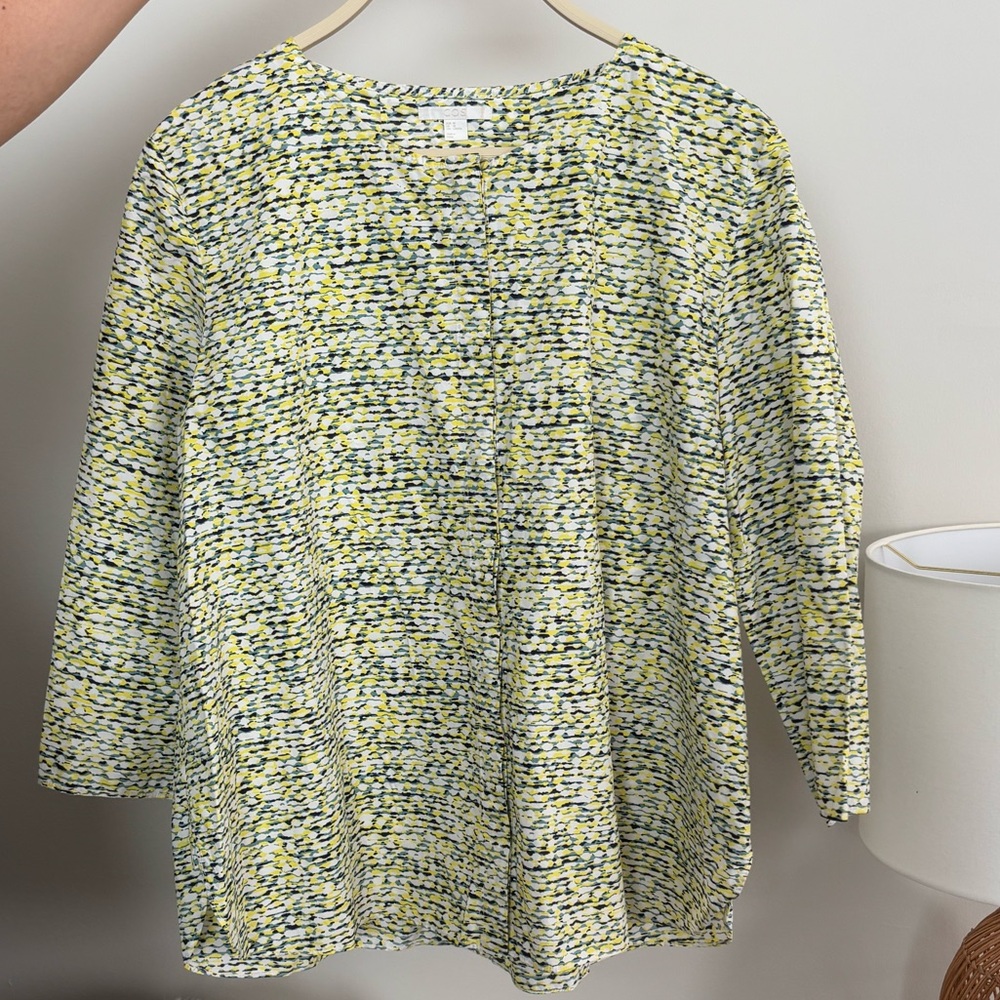 COS Yellow and Blue Patterned Blouse